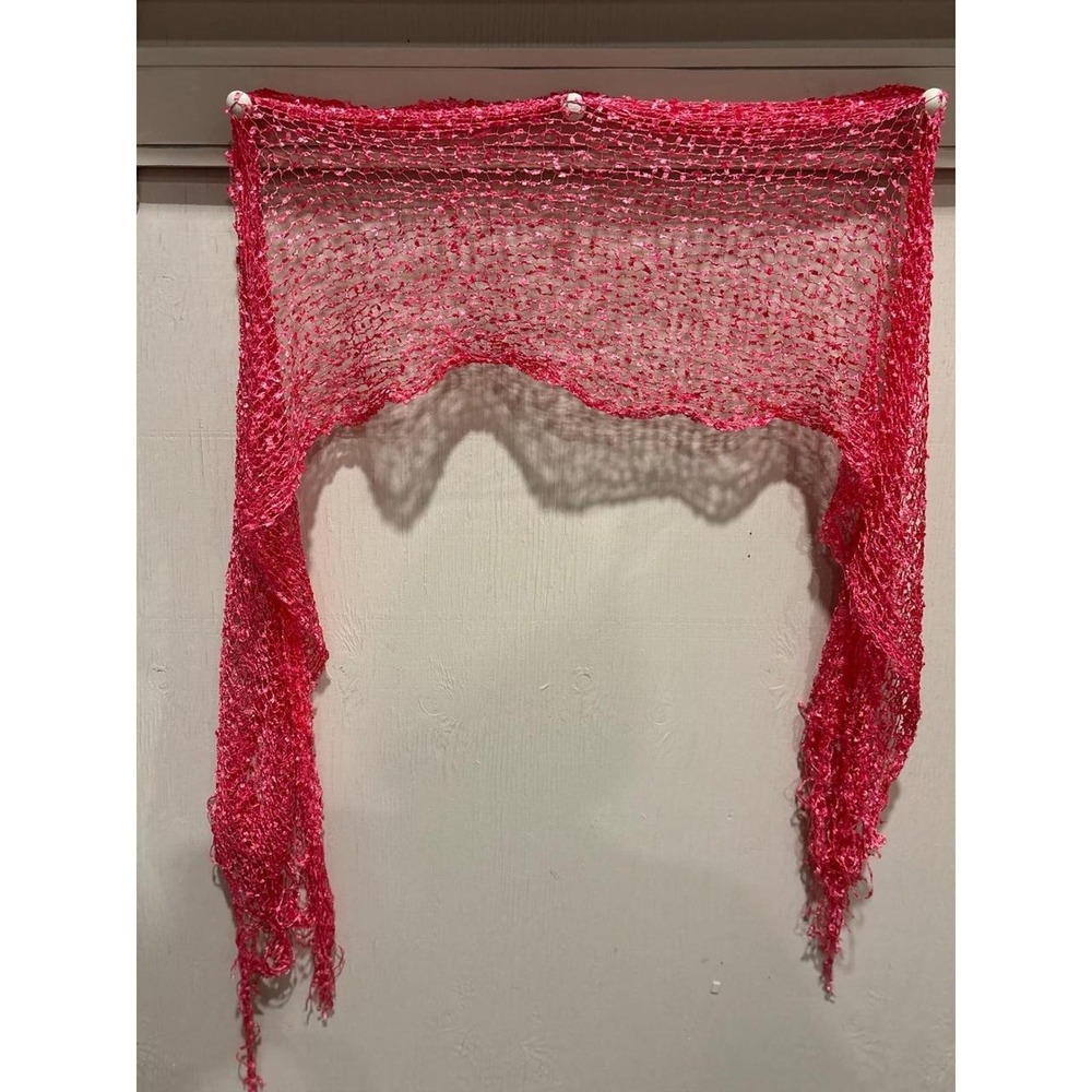 Shawl Fringe Metallic Knit Triangle Wrap Scarf